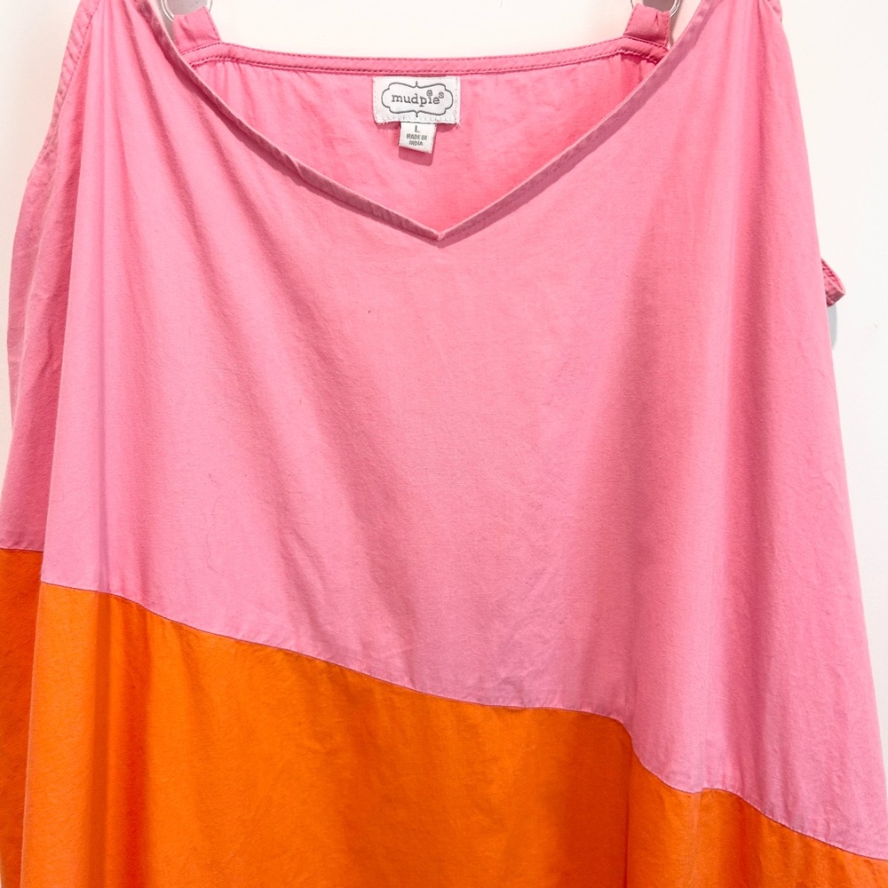 Mud Pie Colorblock Midi Dress in Pink, Orange & Red - Picture 10 of 12